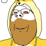 antenna beard bloodshot_eyes brown_beard clothes dog doge glasses hood hoodie jacket reddit redditard roygbivsloweddown smile soyjak subvariant:wholesome_soyjak variant:gapejak zipper // 800x1000 // 23.6KB