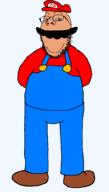 blue_pants button chubby fat full_body glasses italy mario mustache nintendo overalls red_shirt smile stubble variant:gapejak video_game // 580x1020 // 16.8KB