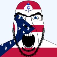 angry beard blue_eyes facial_mark flag flag:israel flag:ohio forehead_mark glasses hair israel looking_at_you ohio open_mouth queen_of_spades soyjak spade star_(symbol) star_of_david state stubble subvariant:cobson_front2 subvariant:spadeson thick_eyebrows united_states variant:cobson // 800x800 // 63.3KB