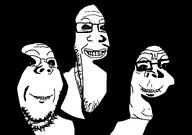 3soyjaks biting_lip black_background evil ominous rape series:trios_&_duos shadow smile soyjak_trio subvariant:longplier template variant:gapejak variant:markiplier_soyjak variant:tony_soprano_soyjak white_skin // 2662x1868 // 43.6KB