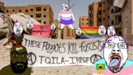 ak-47 anarchism anhero flag glasses gun hanging iran irl_background islam kurdistan lgbt multiple_soyjaks muslims rifle soyjak subvariant:tetojak syria syrian_civil_war syrian_rebels tqila-irpgf tranny transgender_flag variant:bernd variant:feraljak yellow_teeth ypg // 1920x1080 // 3.2MB