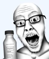 artist:doddermod bottle drawing forehead_mark open_mouth realistic soy soylent soylent_bottle teeth_showing variant:yurjak // 800x957 // 418.7KB