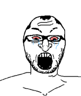 angry balding bloodshot_eyes crying glasses hair jewish_nose jews kike open_mouth red_eyes stubble variant:shabbos_soy wrinkles // 545x643 // 3.5KB