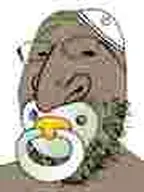 baby brown_skin caca clothes hat jewish_nose jpeg_compression judaism jude kike kippah low_resolution mustache pacifier series:yehudyakim small_eyes star_of_david subvariant:babyjak subvariant:mustached_gapejak subvariant:wholesome_soyjak trend:babyjak variant:gapejak white_background // 90x120 // 1.5KB