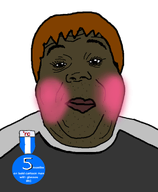 badge blush brown_hair brown_skin closed_mouth clothes eyebrows eyelashes fat hair irc irvin lips looking_at_you no_glasses nose stubble subvariant:hunky_twink_sex_machine text transparent_background variant:alicia wrinkles // 1080x1314 // 281.8KB