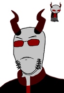 angry clothes frown grey_skin homestuck horn jacket meta:namefags quickslaughter_(namefag) red_glasses red_shirt reference sideburns subvariant:gapekuz teeth transparent_background variant:gapejak variant:kuzjak // 810x1180 // 38.3KB