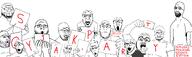 arm bald balding banner beard body closed_mouth clothes glasses hand holding_object looking_at_you neutral open_mouth paper paper_trio pointing sign soyjak stubble teeth template text tongue tshirt variant:albumjak variant:bartender variant:book_soyjak variant:brightson variant:comicjak variant:hentscheljak variant:koolson variant:niceboy variant:nulljak variant:nuplier variant:paperjak variant:soykio_kid variant:stbfjak variant:test_copy // 5975x1778 // 335.8KB