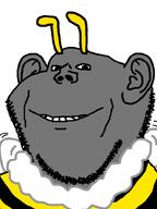 antenna bee bug bumble_bee fur grey_skin smile striped subvariant:bee_soyak_ears variant:impish_soyak_ears wing // 598x800 // 19.5KB