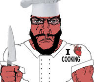 buff chef chef_hat cooking glasses i_heart knife muscles punisher_face science subvariant:science_lover variant:markiplier_soyjak // 1198x1050 // 132.9KB