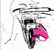 animated arm gif_preview glasses hand hands_up moving open_mouth soyjak stubble subvariant:wewjak tongue variant:soyak // 234x216 // 247.8KB