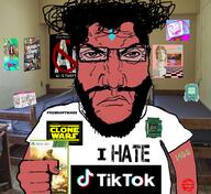 adventure_time angry artificial_intelligence avatar_the_last_airbender beard bed bmo call_of_duty closed_mouth downvote fist frog fromsoftware frown glasses grand_theft_auto grand_theft_auto_iv hair holding_object hotline_miami i_hate icarly logo macintosh_plus_(album) million_dollar_extreme pepe poster punisher_face pyrocynical red_skin robot room seltzer star_wars subvariant:science_lover tattoo tiktok vaporwave variant:markiplier_soyjak video_game white_claw zoomer // 1017x934 // 971.3KB