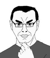 closed_mouth ear fist glasses greyscale hair smile steve_jobs subvariant:steve_chuds thick_eyebrows thinking variant:chudjak // 1716x2000 // 41.0KB