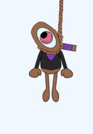 ack arm artist:Juaco bandana bloodshot_eyes cartoon clothes dandy's_world hanging leg magnifying_glass nigger one_eye rodger_(dandy's_world) rope shitskin suicide variant:bernd // 1400x2000 // 81.9KB