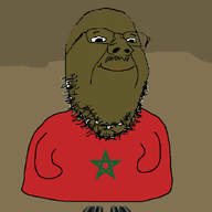 animated bald black_skin blood bloodshot_eyes country drawn_background glasses gore gun hair morocco murder pistol purple_hair shotgun smile soyjak stubble tongue variant:bernd // 924x708 // 1.6MB