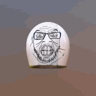 3d 5soyjaks angry animated glasses helmet moving mustache open_mouth soyjak soyjak_trio stretched_mouth stubble variant:feraljak variant:gapejak variant:markiplier_soyjak variant:tony_soprano_soyjak wrinkles // 480x480 // 3.6MB
