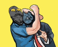 ack admin arm artist:romanian_schizo blue_shirt british cartoon death fight grey_skin headlock linux muscular_male political_cartoon quote quote_(user) smile soot soyjak_party subvariant:mustached_gapejak variant:gapejak white_skin yellow_glasses // 1066x874 // 386.5KB