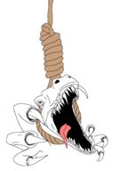 crying dinosaur hanging noose red_eyes suicide teeth variant:dinosaurjak // 2852x4096 // 373.8KB