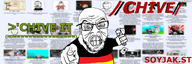 chive 4soyjaks arrow flag:germany germany greentext holding_object meta:banner pointing pointing_at_viewer sharty soyjak_party soyjak_st text variant:cobson variant:feraljak variant:markiplier_soyjak variant:soyak // 1500x500 // 761.0KB