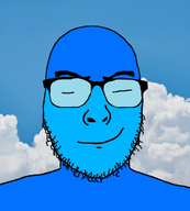 bald blue blue_skin calm cloud eyes_closed glasses smile stubble variant:uncjak // 900x1000 // 659.6KB