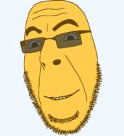 closed_mouth emoticon glasses grin happy series:soymoji smile soyjak stubble sunglasses tinted_glasses variant:cobson yellow yellow_skin // 721x789 // 29.2KB