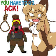 angry averi bait blush fang fiddleafox fox furry furry_ears furry_female green_eyes hanging lynching meta:leaky nate nate_higgers nusoicaca nusoifaggot obese paws subvariant:hunky_twink_sex_machine tail variant:alicia yellow_hair // 800x800 // 372.4KB