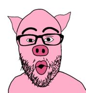 ear glasses large_eyebrows pig pink_skin soyjak stubble variant:nojak // 523x564 // 13.8KB