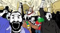 angry arm beard classical_art_parody clothes drawn_background ear hand markiplier meta:tagme multiple_soyjaks mustache open_mouth orthodox orthodox_church soyjak subvariant:science_lover variant:bernd variant:chudjak variant:gapejak variant:markiplier_soyjak variant:tony_soprano_soyjak variant:tropejak // 640x360 // 204.9KB