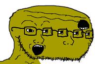 brown_skin glasses open_mouth soyjak stubble variant:soyak // 1138x762 // 25.5KB