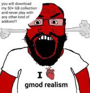 angry balding beard clothes glasses gmod hair heart i_love open_mouth red_skin soyjak subvariant:science_lover tshirt variant:markiplier_soyjak // 1079x1111 // 404.1KB