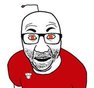 antenna arm clothes glasses orange_eyes reddit smile soyjak stubble tshirt variant:el_perro_rabioso // 430x400 // 71.6KB