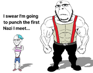 abs belt blue_hair clothes crossed_arms full_body glasses hair nazism series:iswearimgoingto shadow stubble subvariant:hornyson subvariant:soyak_(smug) suspenders swastika toss underpants variant:cobson variant:soyak // 1152x905 // 54.6KB