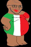arm brown_skin clothes fat flag flag:italy foot full_body glasses hair hand italian_chad(namefag) italy leg lips obese op_is_a_mindbroken_pajeet_retard_who_is_obsessed_with_itaryans soyjak stubble text variant:soyak yellow_sclera // 720x1102 // 53.8KB