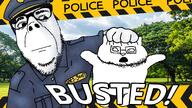 2soyjaks animal arm cat cat_ear closed_mouth coaltent_cop content_cop cop full_body glasses hand officer_cap open_mouth police police_hat police_uniform scared stubble text variant:catjak variant:dubbbzjak youtube_thumbnail // 2560x1440 // 3.1MB