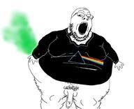 2soyjaks album_cover arm clothes cross_eyed fart fat glasses hairy hand leg music nsfw open_mouth penis pink_floyd prog_rock rainbow shitquality soyjak stinky stubble the_dark_side_of_the_moon tshirt variant:gapejak variant:tony_soprano_soyjak // 1746x1415 // 669.2KB