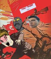 angry closed_mouth communism glasses hair mexican_twink mustache open_mouth soot soot_colors soyjak soyjak_party stubble swastika variant:chudjak variant:gapejak yellow_hair // 677x781 // 682.8KB