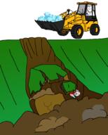 2soyjaks arm blood bloodshot_eyes bulldozer closed_mouth crying dead driving ear gem glasses hand open_mouth smile soyjak stubble tongue tranny variant:bernd variant:impish_soyak_ears vehicle // 1600x2000 // 308.0KB