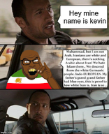 arab bald bozkurt brown_skin car comic concerned dialogue driving dwayne_johnson flag:iran glasses indian iran irl irl_background islam khanda meme nigger pajeet persia persian sandnigger shia shia_islam shitskin sikh speech_bubble stubble text the_rock variant:feraljak wolf wolf_salute yellow_teeth // 500x616 // 465.5KB