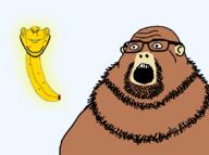 bald banana fat floating glasses monkey neckbeard open_eyes open_mouth subvariant:impish_front transparent_background variant:impish_soyak_ears variant:neckbeardjak // 857x640 // 100.9KB