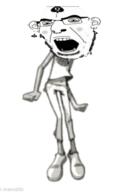 ear earring full_body glasses gorillaz mematic noodle_(gorillaz) open_mouth queen_of_spades soyjak spade spade_gang spadeson stubble subvariant:spadeson text variant:cobson // 444x657 // 9.1MB