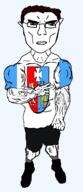 animal arm buff closed_mouth clothes country crown ear flag flag:subcarpathian full_body glasses griffin hair hand leg lion poland shield shoe soyjak subcarpathian subvariant:chudjak_front subvariant:unbotheredchud tongue transparent transparent_background variant:chudjak vein voivodeship wing // 549x1268 // 56.6KB