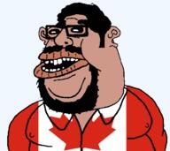 beard black_sclera buck_teeth ear fat flag:canada glasses hair leaf leafmutt lips nipple subvariant:impish_amerimutt variant:impish_soyak_ears variant:meximutt variant:pajeetjak // 1405x1253 // 48.1KB