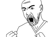 angry clothes fist hand open_mouth soyjak stubble variant:hypejak // 777x600 // 22.6KB