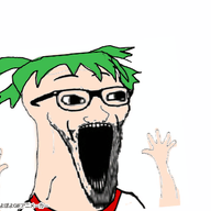 4chan animated anime excited fast glasses hair open_mouth poyopoyo poyunpoyun soyjak stretched_mouth stubble subvariant:wewjak variant:soyak yotsoyba // 400x369 // 1.5MB