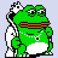 amphibian blue_background closed_mouth clothes crown frog green_skin mario meta:not_oc nas:pepe pepe pepe_the_frog sad super_mario super_mario_bros_2 wart // 225x225 // 4.0KB