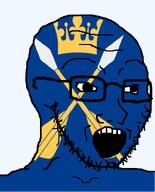 country county crown dalarna dart flag flag:dalarna glasses hair open_mouth soyjak stubble sweden teeth transparent_background variant:soyak // 644x800 // 65.5KB