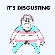 anal_beads blood chud_(boorufag) chud_(soybooru) closed_eyes closed_mouth disgusting fat flag:transgender_pride_flag fournier glasses lipstick maggots meta:op_took_a_selfie_of_xerself neovagina purple_hair soyjak stubble tranny troon variant:bernd // 1280x1280 // 101.8KB