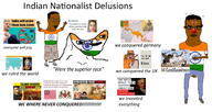bindi brainlet brown_skin flag:Bharatiya_Janata_Party flag:brazil flag:european_union flag:india flag:russia flag:united_kingdom flag:united_states flies hand hands_up holding_object india indiachan indian open_mouth poop rope small_penis soyjak variant:chudjak variant:wojak wordswordswords yellow_teeth // 1404x744 // 460.4KB