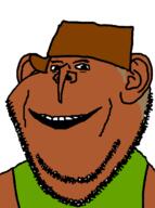 australia australian_shitposter brown_hair brown_skin bruce clothes ear hat open_mouth soyjak stubble variant:impish_soyak_ears // 500x669 // 15.8KB