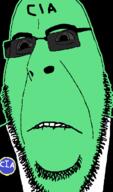biting_lip central_intelligence_agency clothes glasses glowing green_skin soyjak stubble subvariant:hornyson suit sunglasses text trend:glowie variant:cobson // 415x707 // 15.5KB