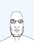 closed_mouth glasses jawline looking_at_you soyjak stubble transparent_background variant:unknown // 708x949 // 20.4KB